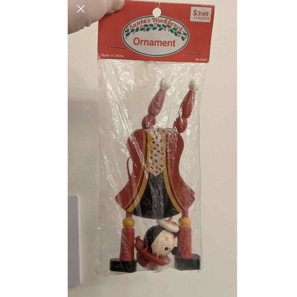 New Christmas Pull String Wooden Puppet - Picture 1 of 5